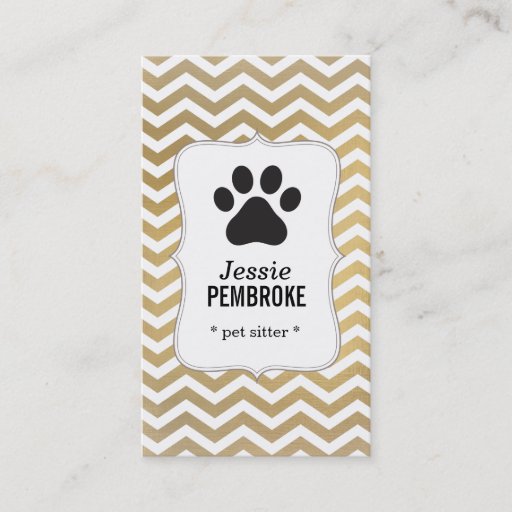 Customizable Paw pring business card -  faux foil