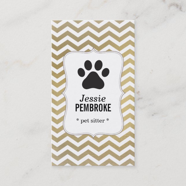 Paw print business card -  faux foil (Front)