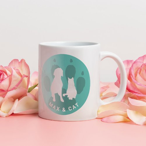 Paw Print Cat and Dog Coffee Mug