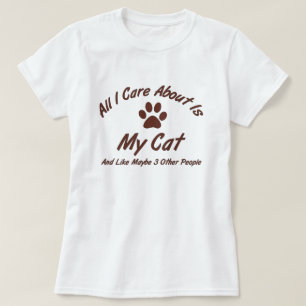Paw Print Cat Lover All I Care About T-Shirt