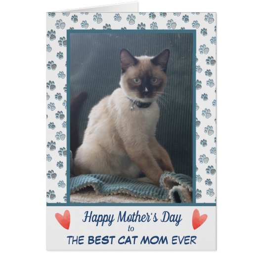 Paw Print Cat Mom Photo Template Mother's Day (Front)