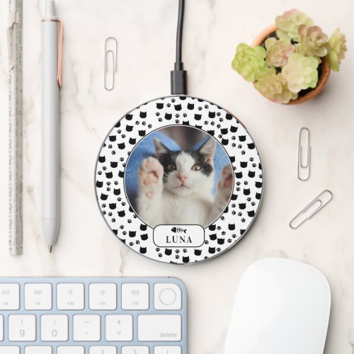 Paw Print Cat Photo Wireless Charger