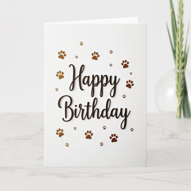 Paw Print Celebration Card (Front)
