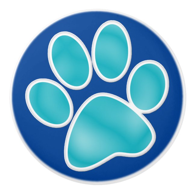 Paw Print Ceramic Drawer Knob - SRF (Front)
