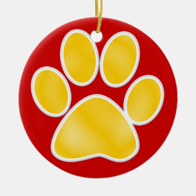Paw Print Ceramic Ornament (Front)