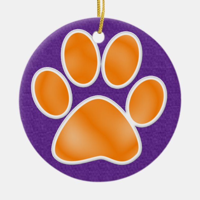 Paw Print Ceramic Ornament (Front)