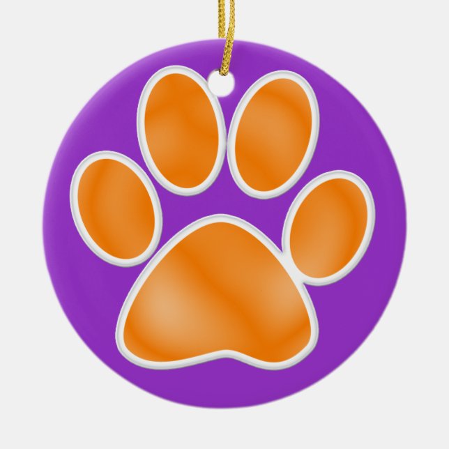 Paw Print Ceramic Ornament (Front)
