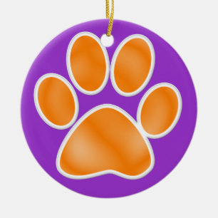 Paw Print Ceramic Ornament