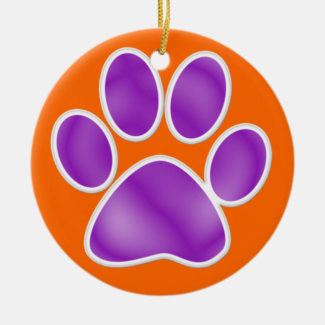 Paw Print Ceramic Ornament (Front)