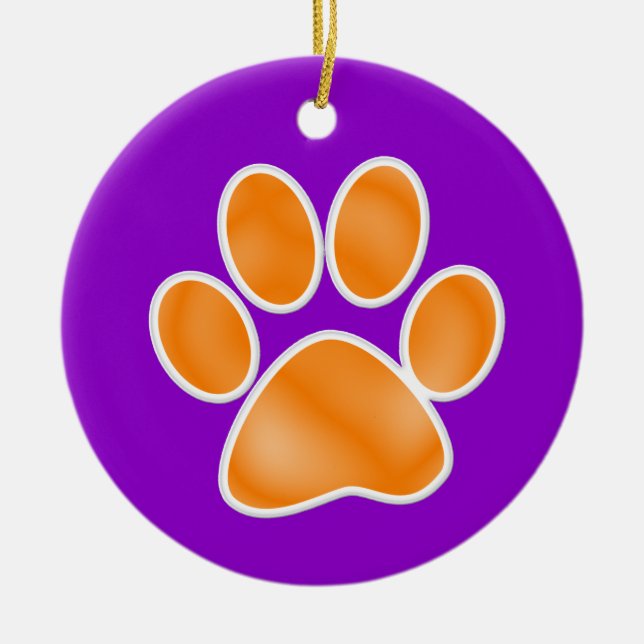Paw Print Ceramic Ornament (Front)