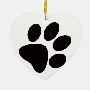 Paw Print Christmas Ornament/Paws and Claws Ceramic Ornament