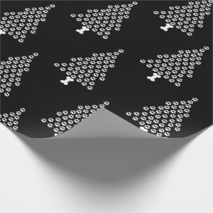 Paw Print Christmas Tree Wrapping Paper