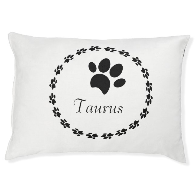Paw Print Circular Logo Name Pattern  Pet Bed (Front)