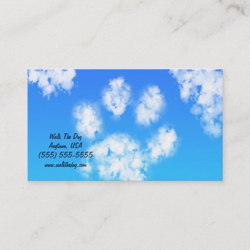 Customizable Dog Walk Pet Sitter Business Cards Paw Print Cloud