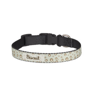 Paw Print Cookies Light Green Pattern Monogram Pet Collar