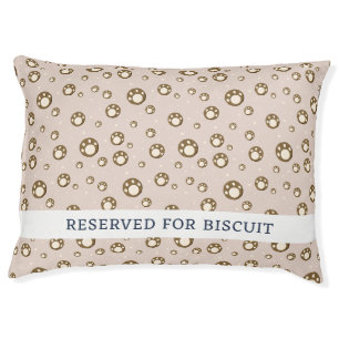Paw Print Cookies Light Pink Pattern Monogram Pet Bed