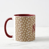 Paw Print Cream and Coffee Mug With Name (Left)