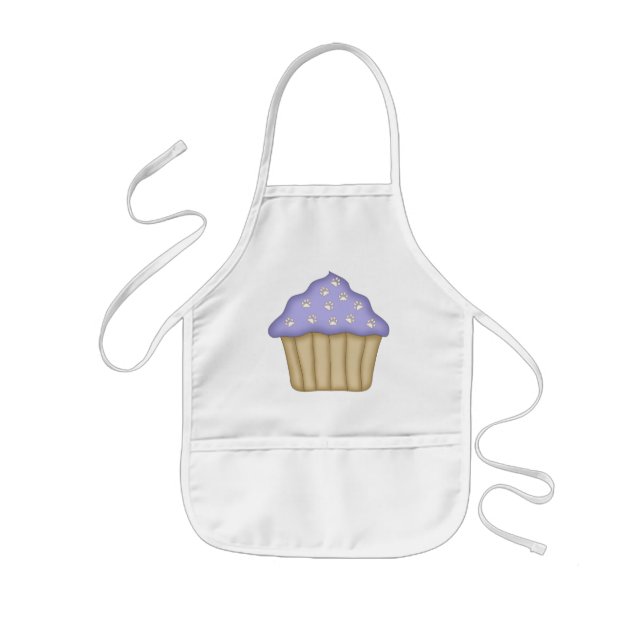 Paw Print Cupcake Kids' Apron (Front)