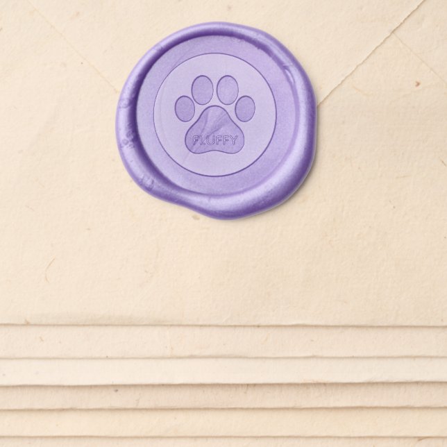 Paw Print Custom Pet Name V2 Wax Seal Sticker (Front)