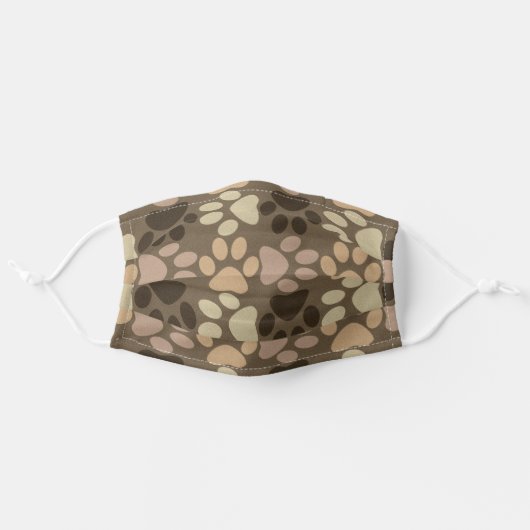 Paw Print Design Adult Cloth Face Mask (Front, Unfolded)