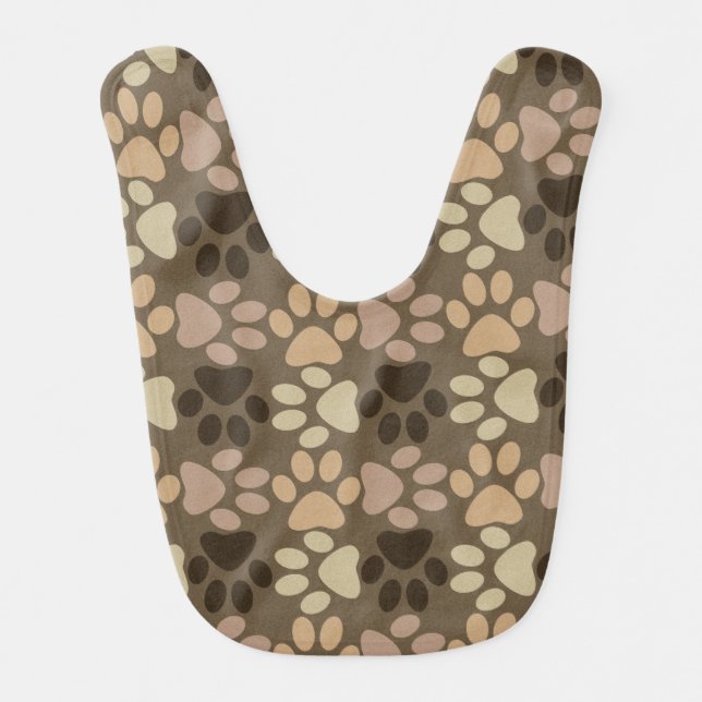Paw Print Design Baby Bib (Front)