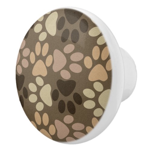 Paw Print Design Ceramic Knob