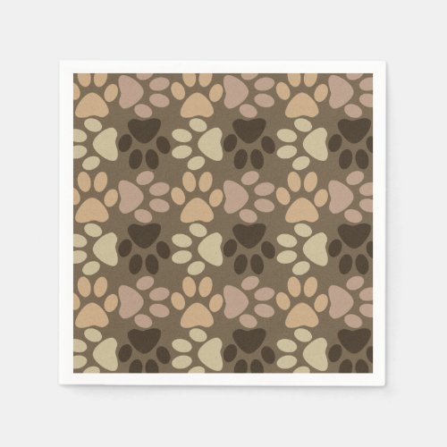 Paw Print Design Paper Napkins