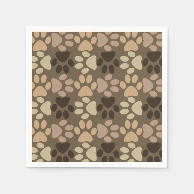Paw Print Design Paper Napkins (Front)