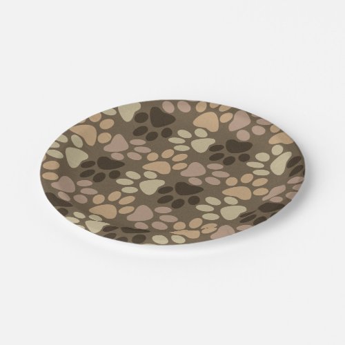 Paw Print Design Paper Plates