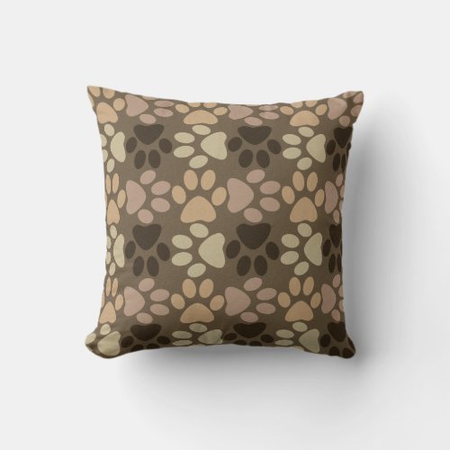 Paw Print Design Throw Pillow