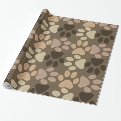 Paw Print Design Wrapping Paper