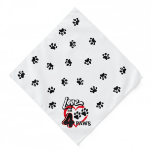 Paw Print Dog Bandana - Love Has Four Paws
