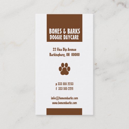 Paw Print Dog Care Business Card