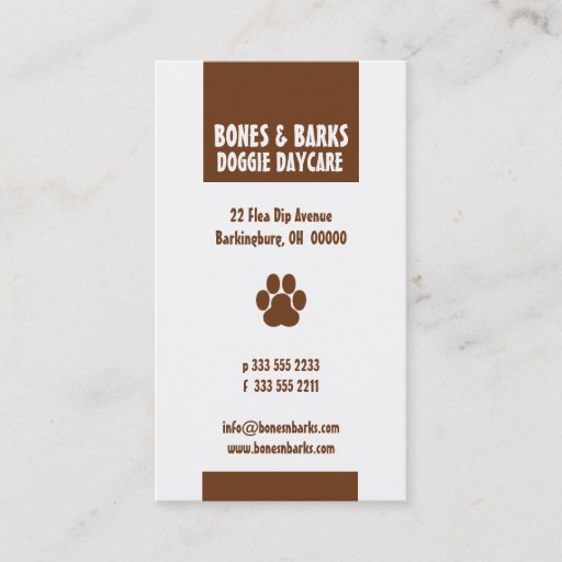 Customizable Paw Print Dog Care Business Card