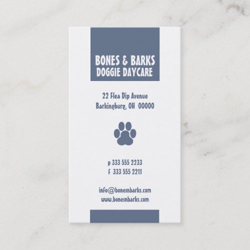 Paw Print Dog Care Business Card