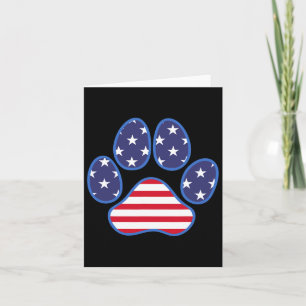 Paw Print Dog Cat 4th Of July American Flag Men Wo Card