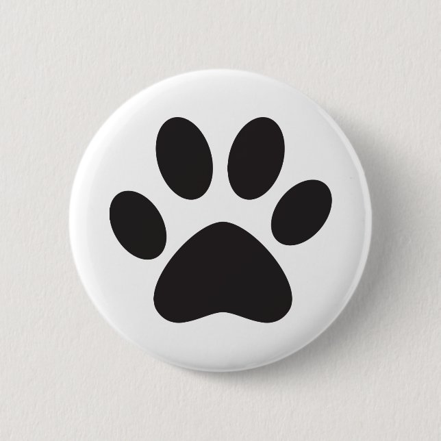 Paw Print Dog Cat Animal Pet Foot Puppy Button (Front)