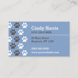 Paw Print Dog Groomer Business Card