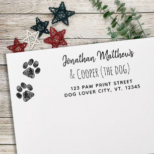Paw Print Dog Lover Moving Return Address Rubber Stamp