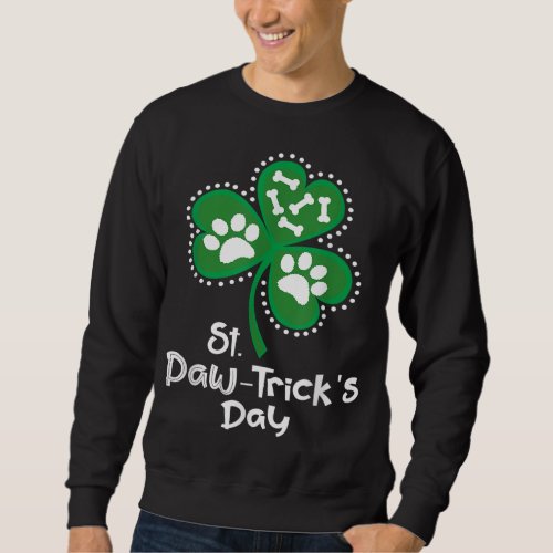 Paw Print Dog Owner Lover St Patricks Day Shamro Sweatshirt