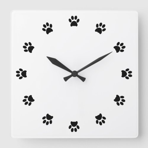 Paw print dog pet cat fun wall clock