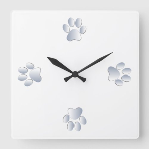 Paw print dog pet cat fun wall clock