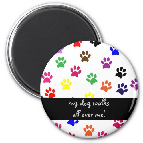 Paw print dog pet colorful fun fridge magnet