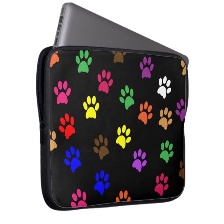 Paw Print Dog Pet Fun Colorful Laptop Bag