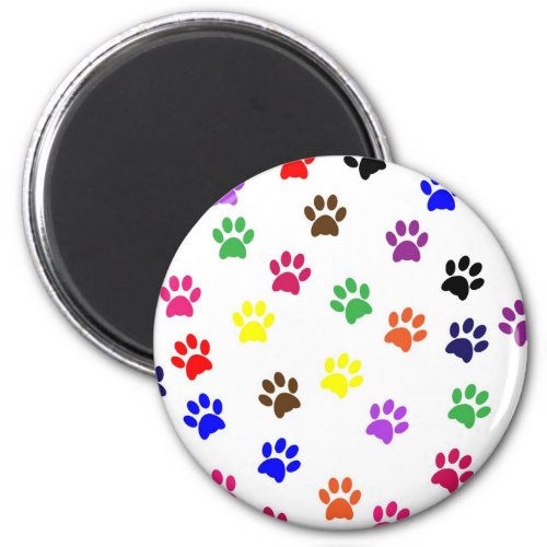 Paw print dog pet fun colorful magnet