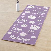 Paw Print Doga-Handwritten Monogram-Prana Purple