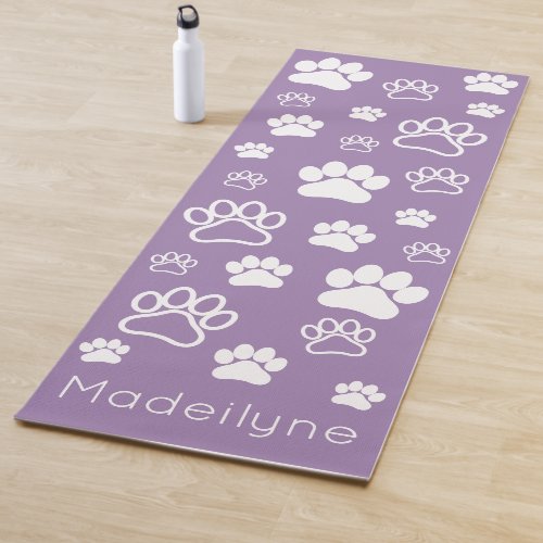 Paw Print Doga_Modern Monogram_Prana Purple Yoga Mat
