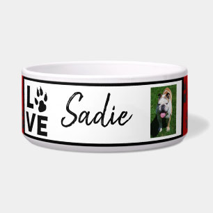 Paw Print. Dog's name and photo Custom Bowl