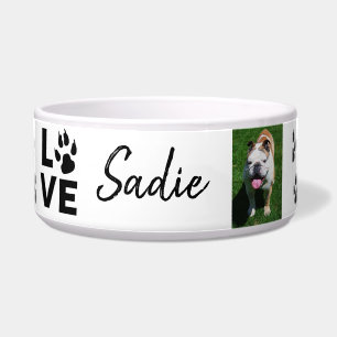 Paw Print. Dog's name and photo Custom Bowl