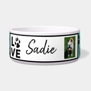 Paw Print. Dog's name and photo Custom Bowl